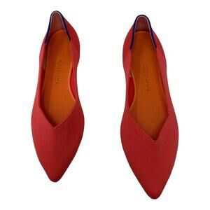 Rothy’s The Point Coral Pink Knit Ballet Flats Size 7.5